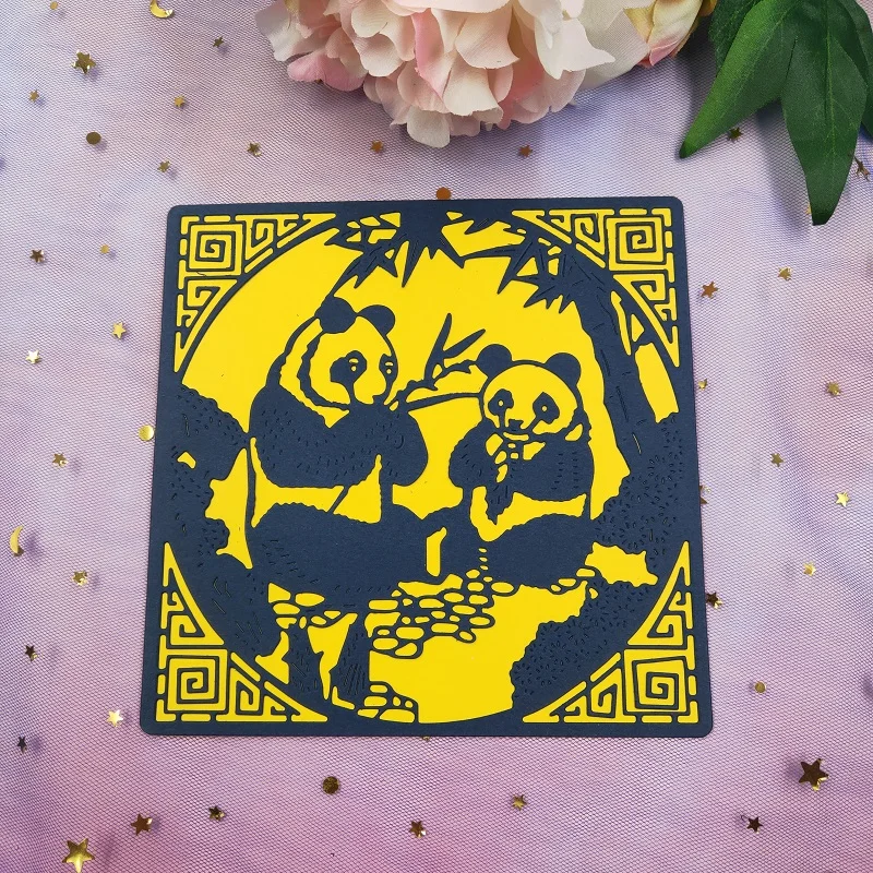 Две панды металлические Вырубные штампы 2019 Новинка Сделай Сам штамп для