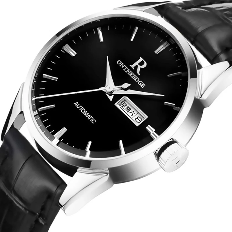 Оригинальные швейцарские водонепроницаемые мужские часы с кожаным ремешком