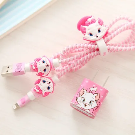 Супергерой Мстители Железный человек защита для usb-кабеля набор с мультяшными наклейками USB зарядное устройство кабель шнур протектор для iphone - Цвет: 6