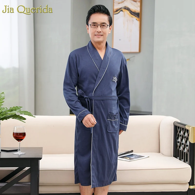 Ночная рубашка с длинным рукавос для мужчин банный халат из хлопка высокого качества японское кимоно с поясом плед мужской Роскошный домашний банный халат Новинка - Цвет: 5718