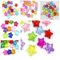 craft diy mixed colour transparent acrylic star charm beads 11mm 28mm
