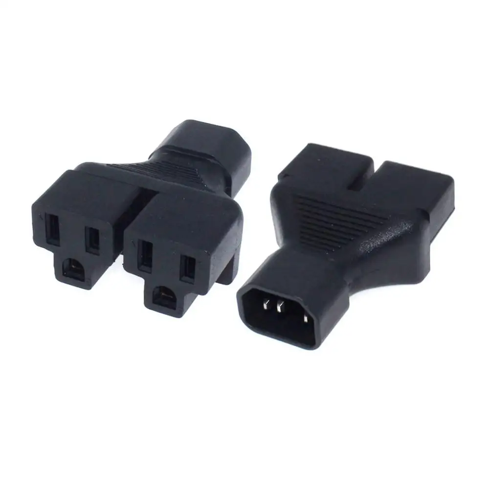 Переходник IEC 320 C14-2 x Nema 5-15R Y разветвитель адаптер C14 к двойному US преобразователь