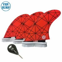 surfboard double tabs 2 ml fins with logo key red color honeycomb fibreglass fin tri fin set yepsurf high quality fins