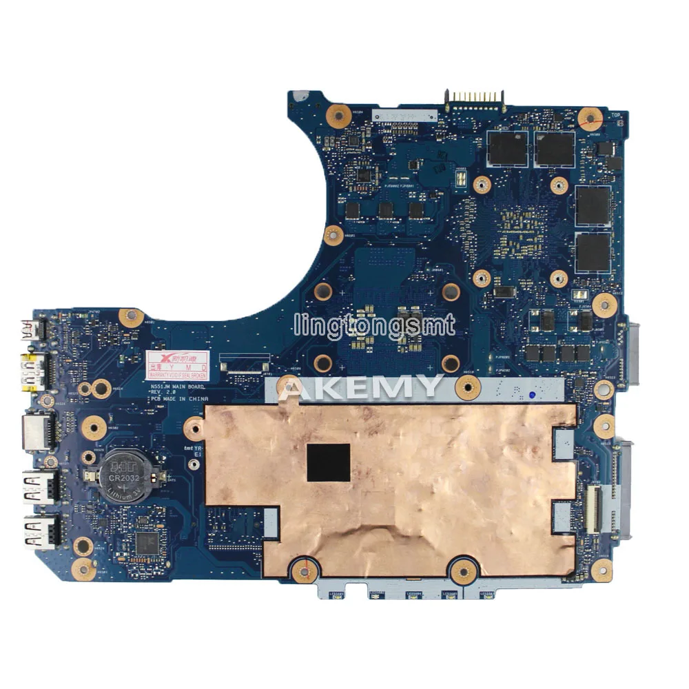 Новая N551JX G551JX материнская плата для ноутбука For Asus G551J N551J GTX950M i7 4710HQ|pga 989|motherboard for