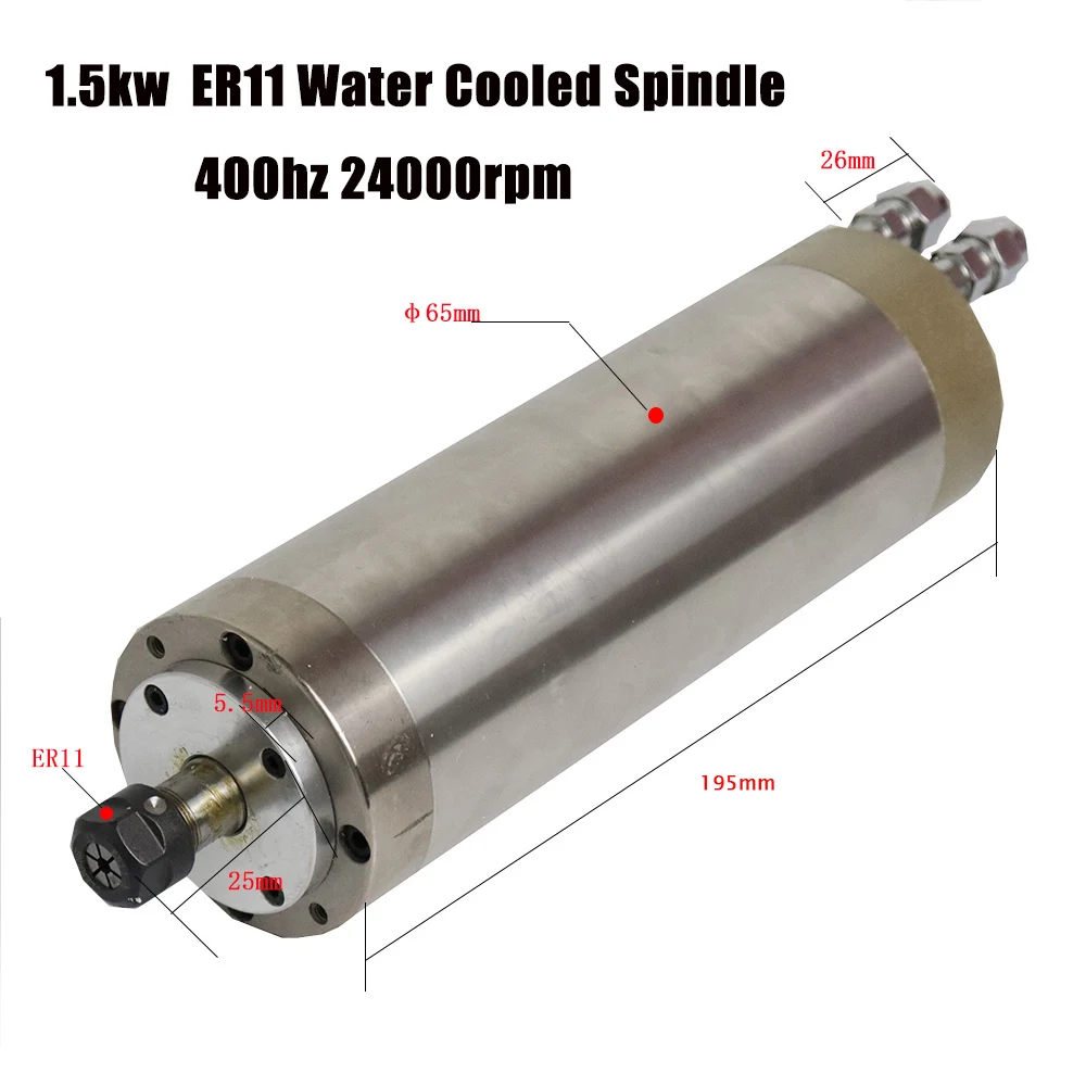 1.5 кВт/2.2kw с водяным охлаждением двигателя шпинделя 220v/110V 400 Гц 24000 об/мин ER11/ER20