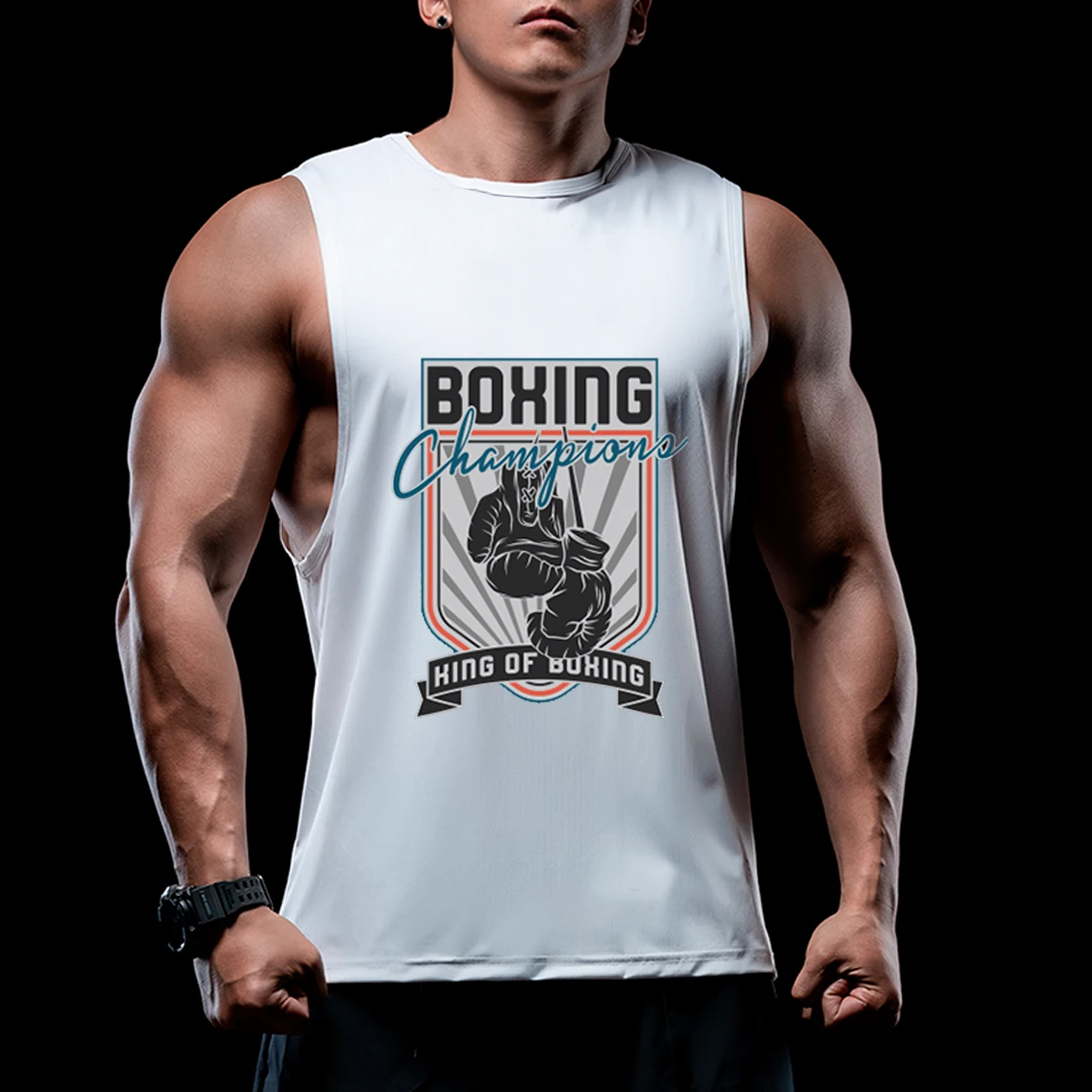 

Boxing Hooded Bodybuilding Tanktop Man Gym Sleeveless Shirt Male Fitness Vest Breathable Undershirt Singlet Workout Sportswear