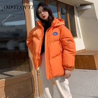 parka thick winter 2021 hooded loose down jacket women white bread coat female fashion candy color ladies short outwear warm q03