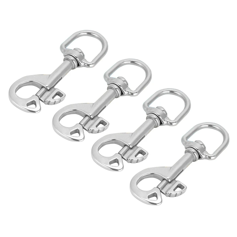 

4Pack Scuba Diving Hook Stainless Steel Swivel Eye Bolt Snap Hook Clip Marine Boat 96Mm