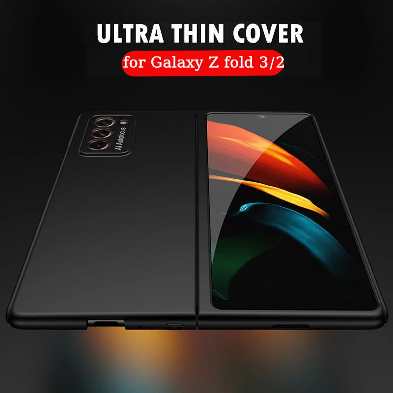 Ultra Thin Case For Samsung Galaxy Z Fold 3 2 5G Luxury Slim Hard PC Shell Cases for Galaxy Fold3 Front & Back Fold Full Cover
