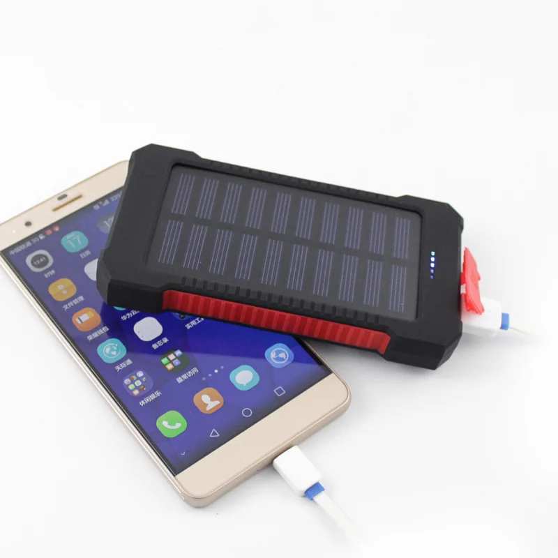 

2017 New Portable Waterproof Solar Power Bank 10000mah Dual-USB Solar Battery Charger powerbank for all Phone Universal Charger