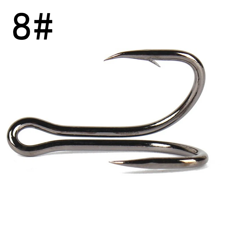 

50Pcs/Set Double Fishing Grappling Sharp Hook Fishhook High Carbon Steel Durable Helpful Size #8