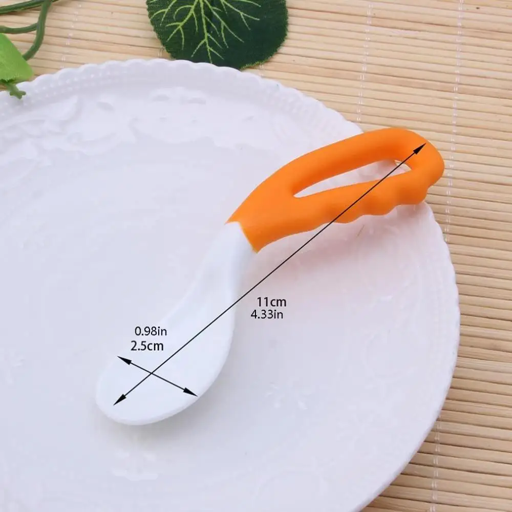 

2pc /lot Baby Food Tableware bend Spoon Fork Set Baby Food Supplement Silicone Self Feeding Training Spoons