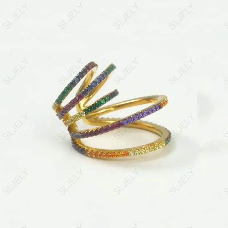 Женские серьги Клипсы из серебра 925 пробы с разноцветным цирконием|Серьги-клипсы|