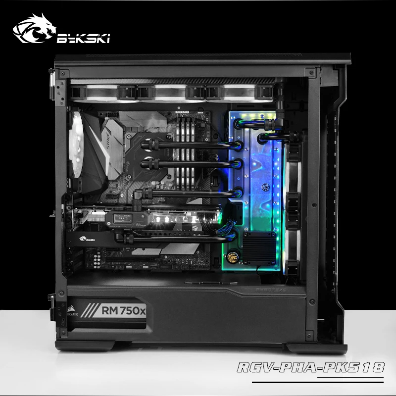 Preise BYKSKI Acryl Bord Wasser Kanal Lösung Verwenden Für Phanteks PK518(Evolv X) Fall/CPU GPU Block / 3PIN RGB / Acryl Reservoir