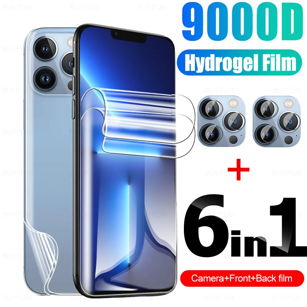 

6 в 1, защитная Гидрогелевая пленка для iphone 13 Pro Max HD