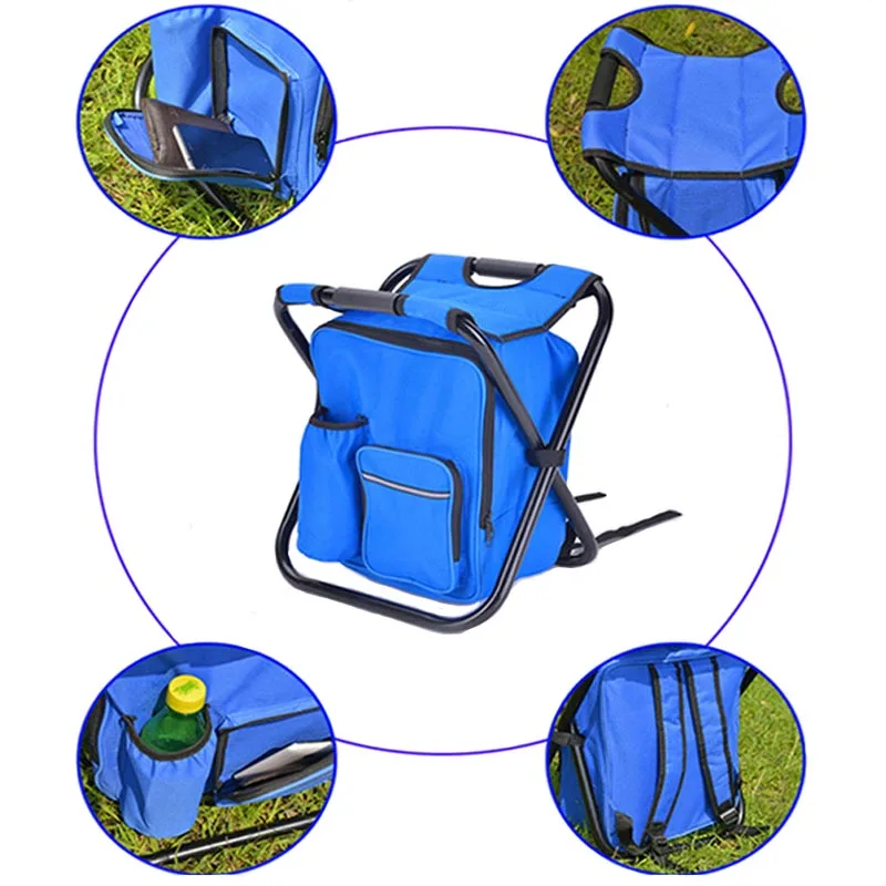folding camping fishing chair stool backpack insulated cooler bag backpack chair hiking seat table bag soft sided cooler chair free global shipping