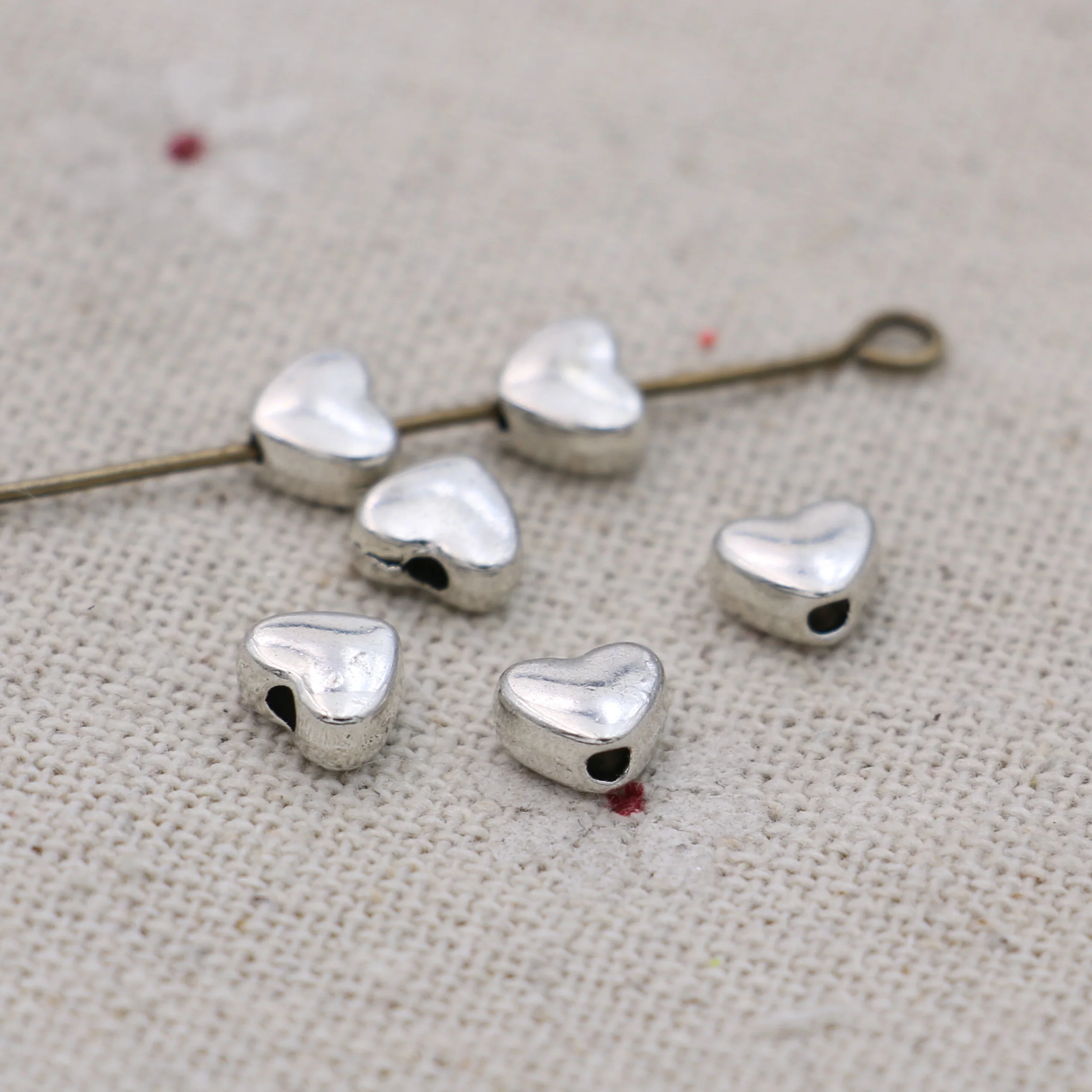 

Heart Spacer Beads Antique Silver Plated Loose Beads for Jewelry Making Bracelet Jewelry Accessories Handmade DIY Craft 40pcs