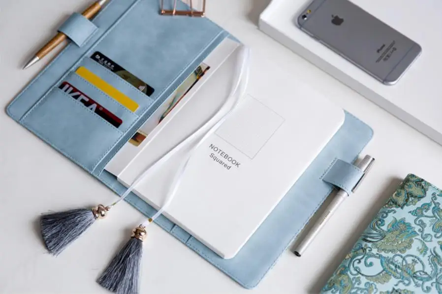 Блокнот А5/А6 в кожаную клетку еженедельный и ежемесячный планер Канцтовары D40 BRC