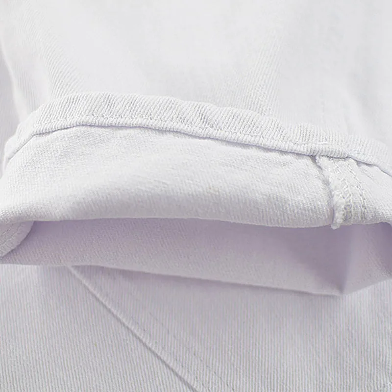 Летние женские повседневные белые джинсы с высокой талией свободные потертые