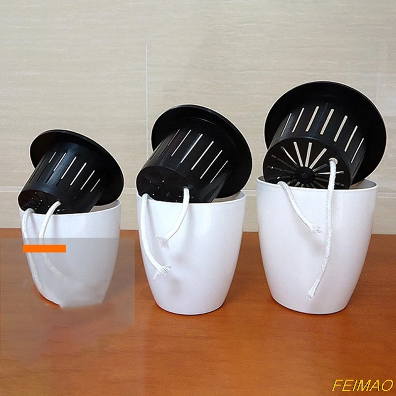 

Lazy Flower Pot Automatic Water Absorption Plastic Pot Green Plant Water Culture