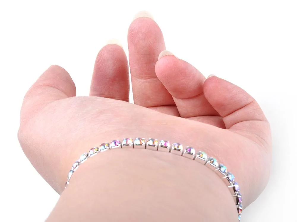 Imixlot Горячая Мода 4/5/8 со стразами в ряд Свадебные Браслет Bling Для женщин ювелирные изделия