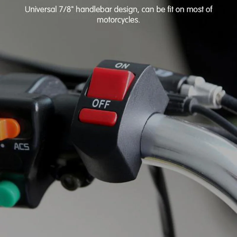 

Motorcycle LED Light Switch Handlebar Mount Switch With ON/OFF Button Connector