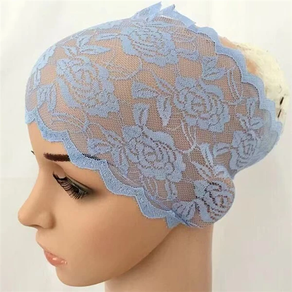 Женский мусульманский Элегантный Кружевной головной убор Цветочная Кружевная