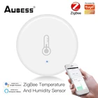 Смарт-датчик температуры и влажности Tuya ZigBee работает со шлюзом Zigbee через Alexa Google Home SmartLifeTuya Aubess