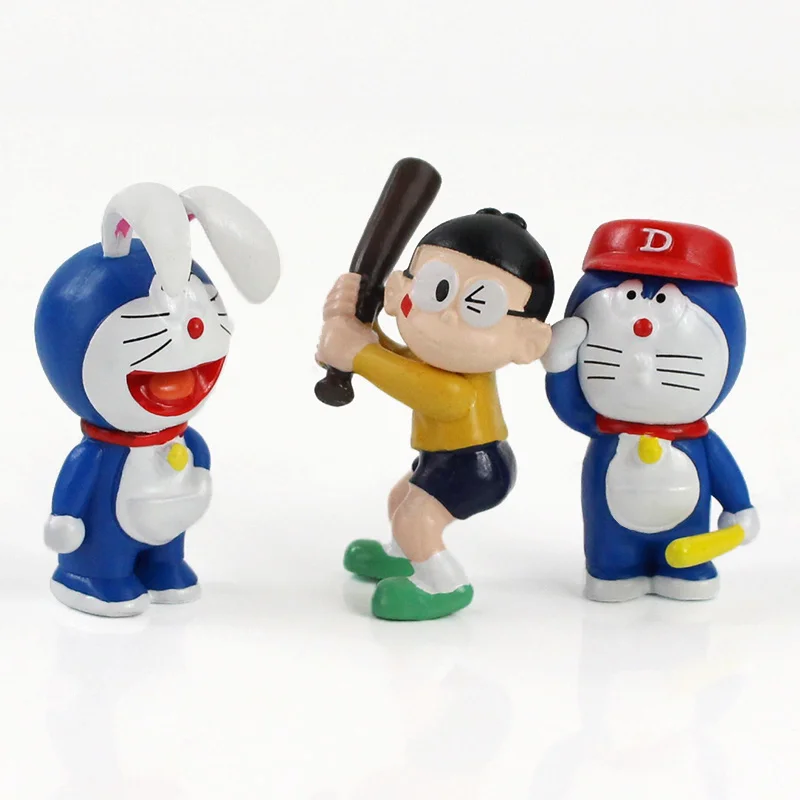 6 шт./лот Doraemon Фигурки Игрушки Dorami Nobita Nobi с инструментами будущего аниме модели