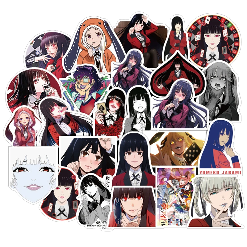 50 шт./компл. Kakegurui Стикеры с аниме игрок DIY мотоцикл скейтборд ноутбук гитара