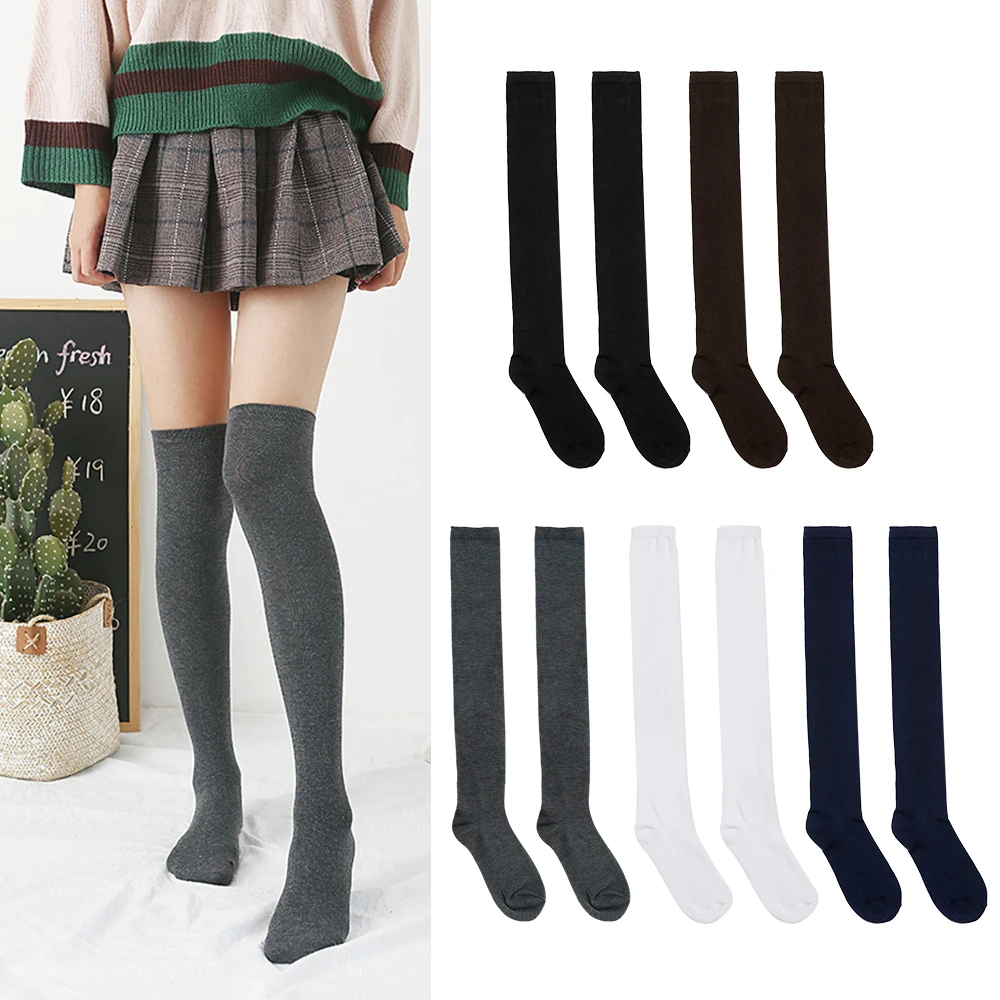 

Women Girls Leg Warmers Socks Overknee Socks Long Black White Grey Thigh High Cotton Socks Warm Knee Socks Elastic