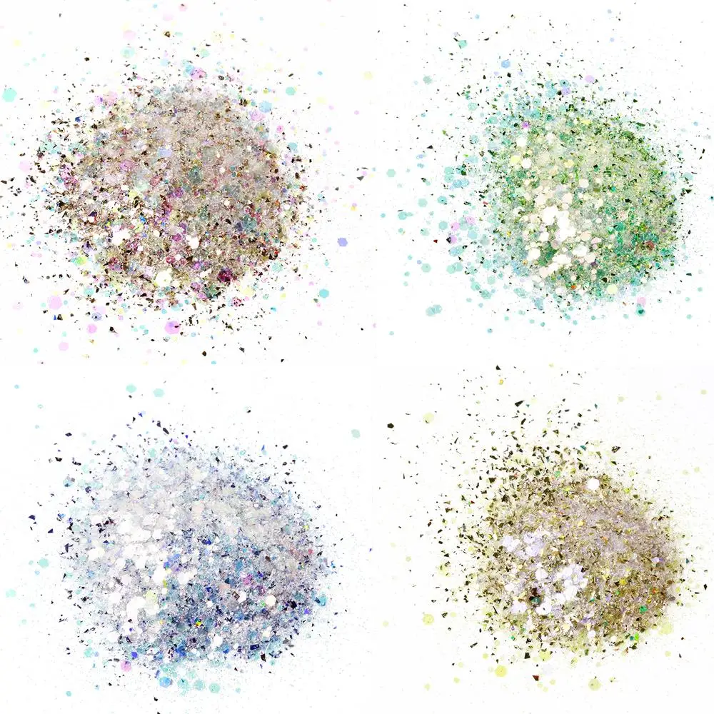 

50g/Bag Nail Glitter Sequins Colorful Flakes Laser Rainbow Manicure DIY Mixing holo Glitter Powder For 3D Nail Art Decoration PT