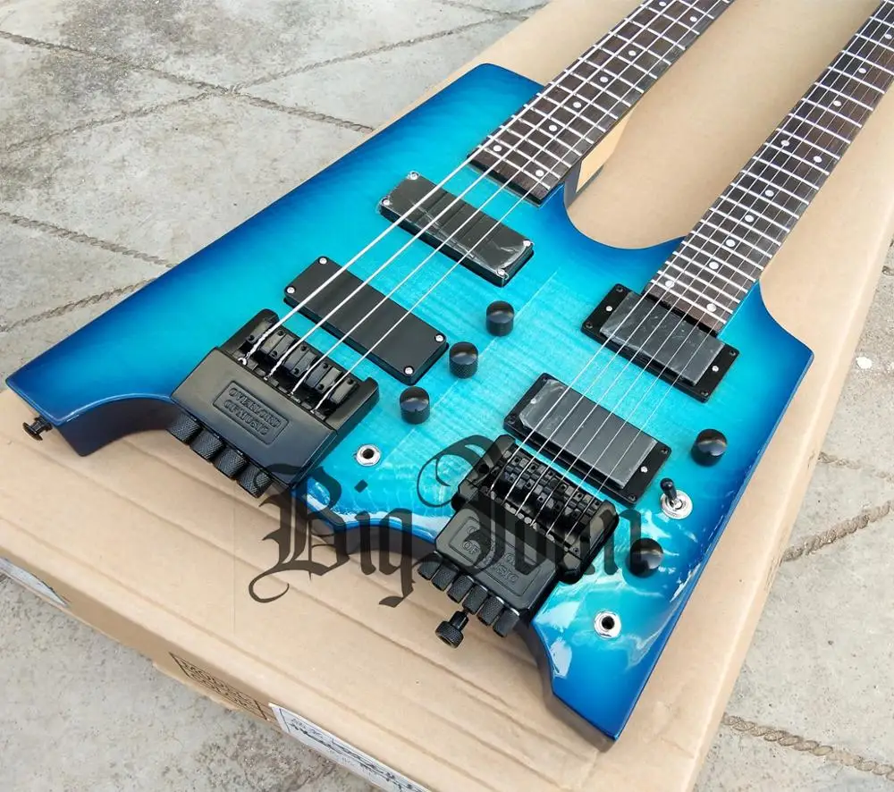 Новая электрическая гитара Big John с двойной шеей 4 струнная басовая верхняя часть и