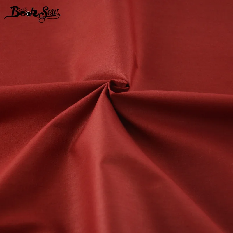 Booksew Telas De Algodon Para лоскутное шитье ткань саржа классический красный однотонный 100%
