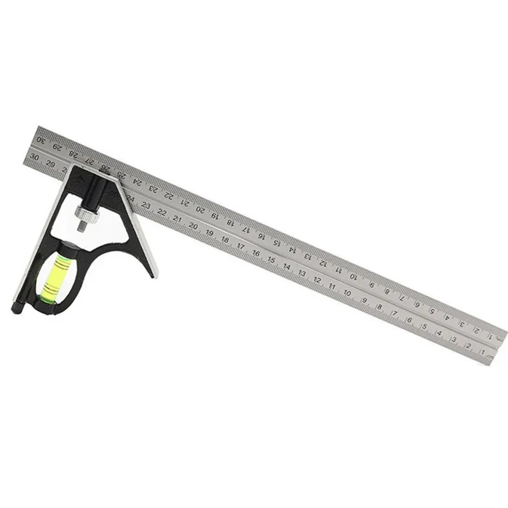 300Mm Adjustable Combination Square Angle Ruler 45 / 90 Degree With Bubble Level Multifunctional Gauge Measuring Tools - купить по