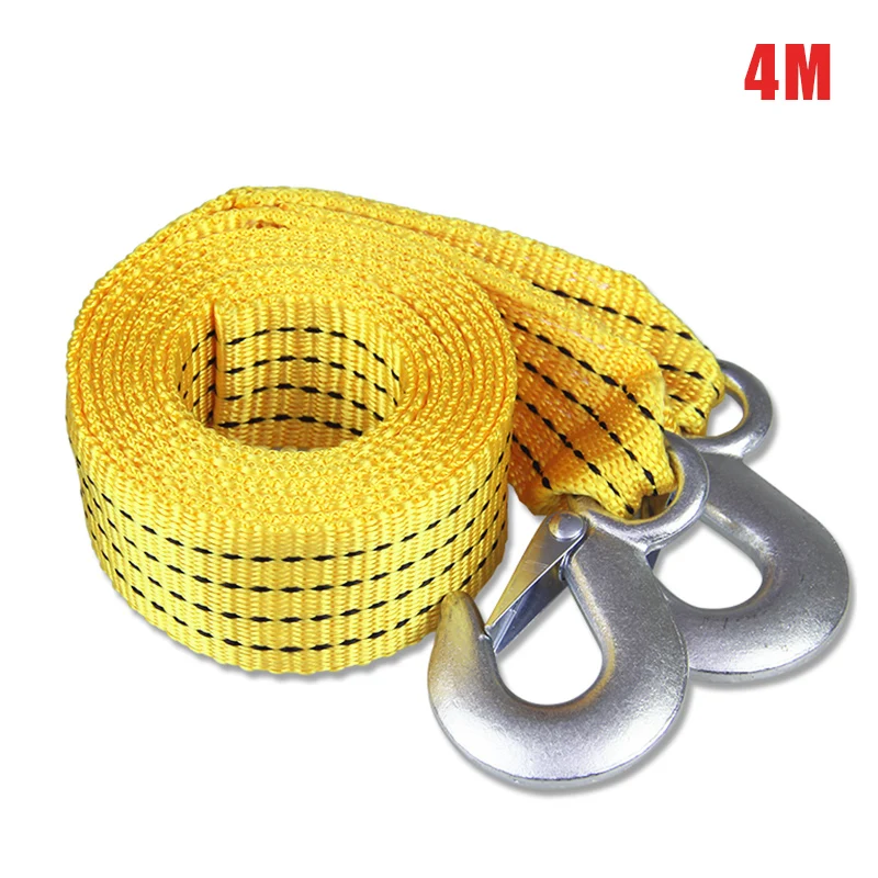

4M Heavy Duty 5 Ton Car Tow Cable Towing Pull Rope Strap Hooks Van Road Recovery for Audi Benz Buick Skoda Mazda Ford Toyota BMW