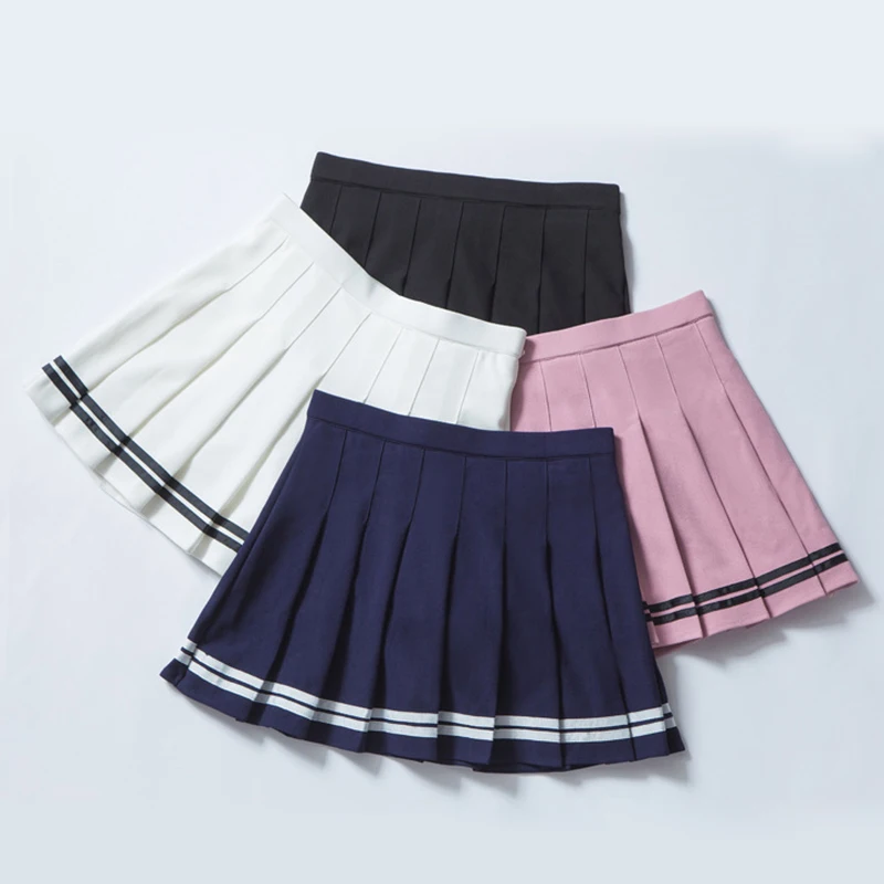 

Pleated skirt female Korean student short skirt 2021summer autumn winter women's striped skirt a-line literary large swing skirt