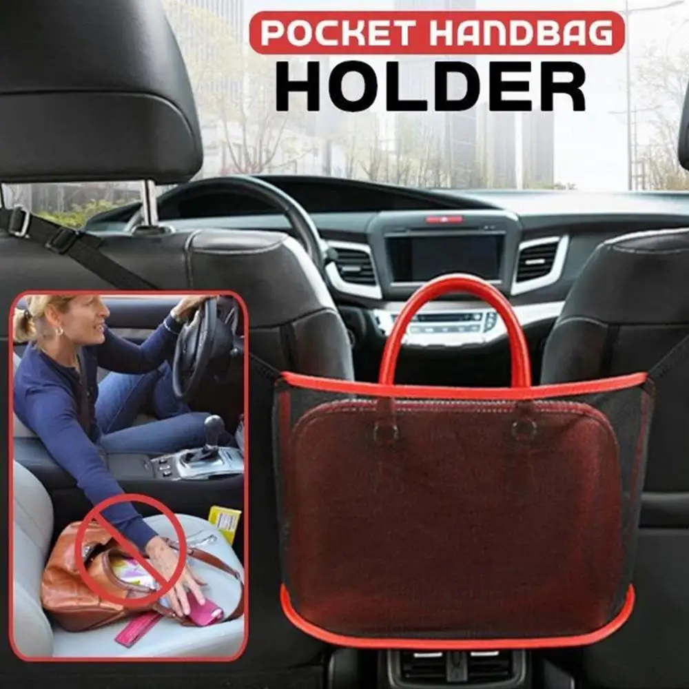 

Car Net Pocket Handbag Holder Driver Storage Netting Car Hooks for Purses and Bags Front Seat Handbag Car Handbag Holder