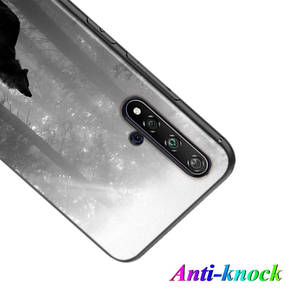 Черный силиконовый чехол с принтом Черного Волка для Huawei Nova 5 3i P Smart Z Plus 2019 P30 P20 Pro