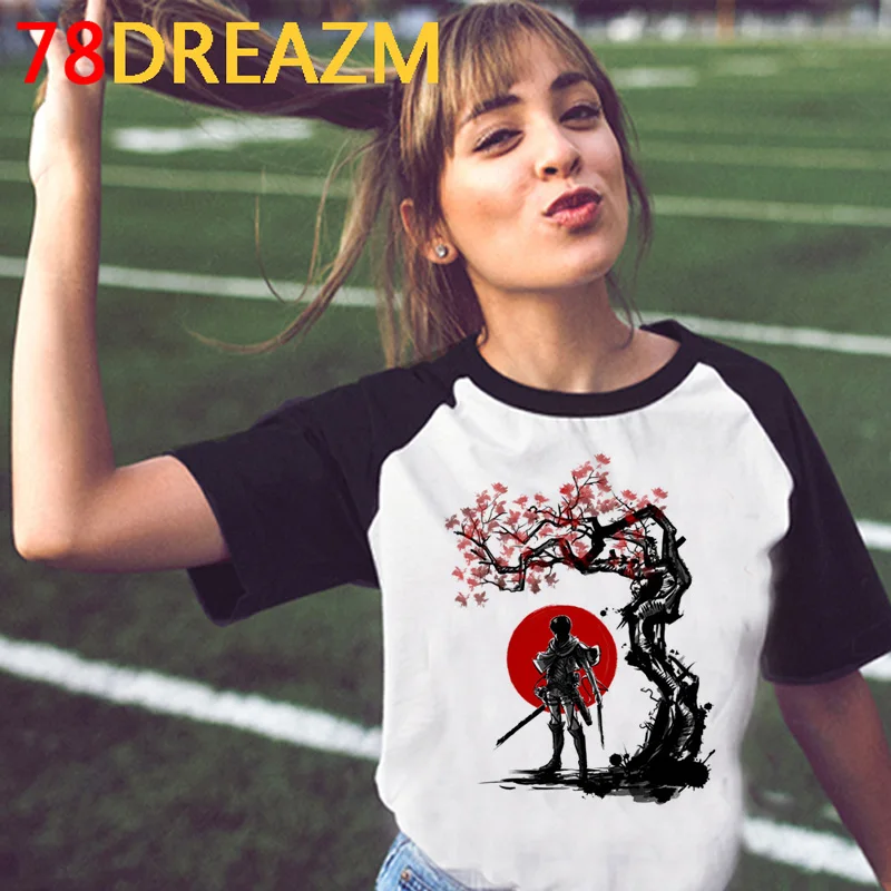 Футболка женская с рисунком из японского аниме атака на Титанов уличная одежда в