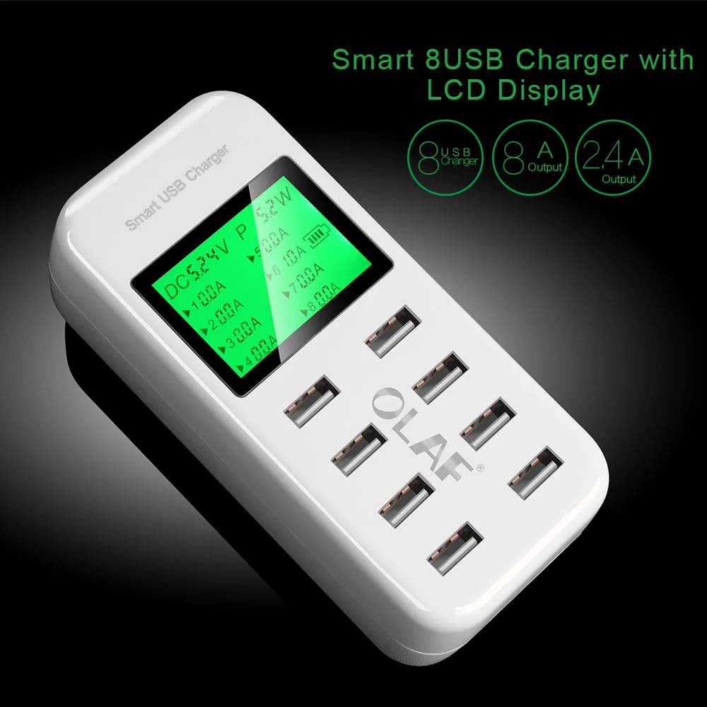 Многофункциональное зарядное устройство с ЖК-дисплеем быстрая зарядка USB для Iphone