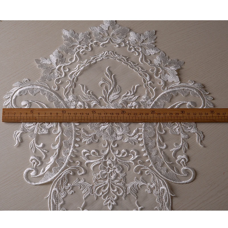 Бесплатная Доставка свадебные вышитые цветочные кружевные аппликации