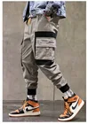 Джоггеры-шаровары с лентами, мужские брюки-карго, уличная одежда 2022, повседневные спортивные брюки в стиле хип-хоп с карманами, мужские Модные брюки в стиле Харадзюку