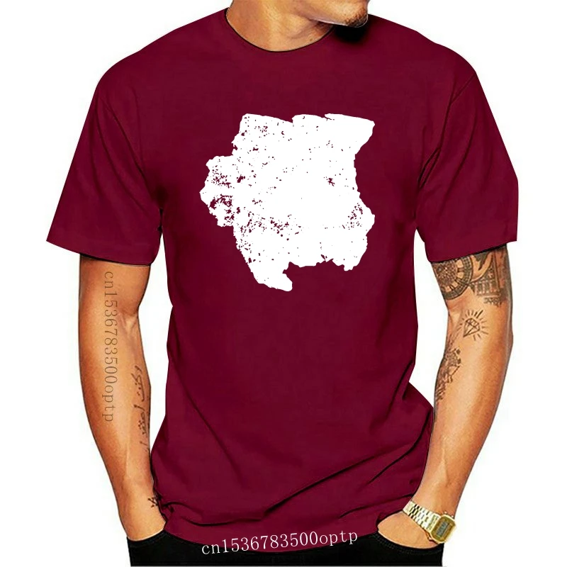 

Футболка мужская хлопковая с круглым вырезом, рубашка с надписью и принтом простая карта Суринама, для фитнеса, для всей семьи, весна-осень