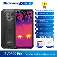 blackview bv9800 pro thermal camera mobile phone helio p70 android 9 0 6gb128gb ip68 waterproof 6580mah rugged smartphone