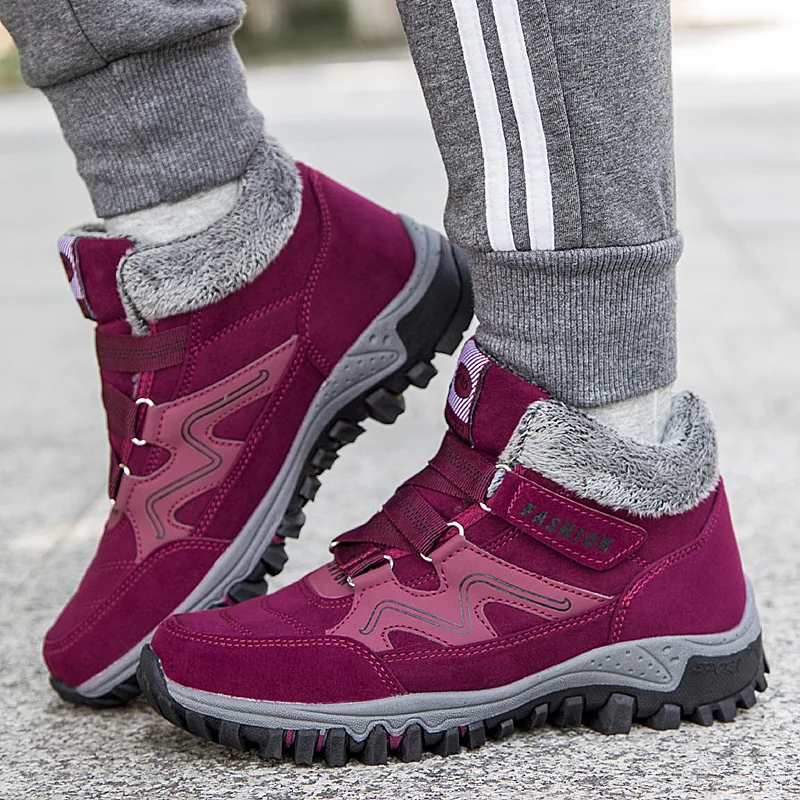 Новые мужские ботинки зимние плюшевые водонепроницаемые женские теплые