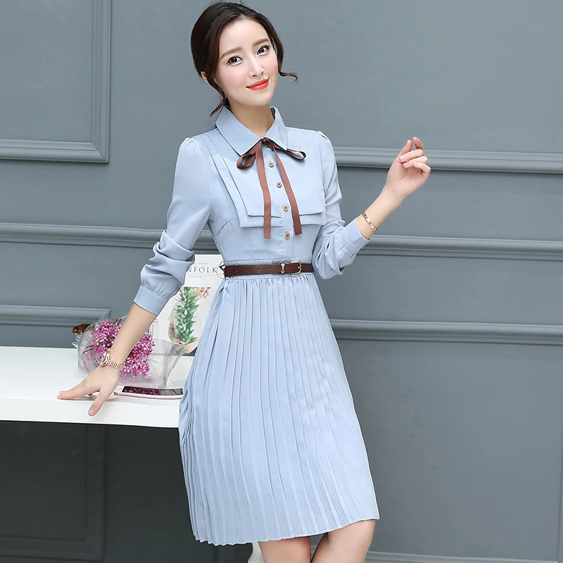 2019 Осень Зима Новый Шифон Midi Платье Bodycon Корейские Платья Boho Весна Элегантный