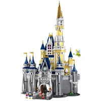 cinderella princess magic castle city streetview modular building blocks bricks kids toy compatible 71040 16008 christmas gifts