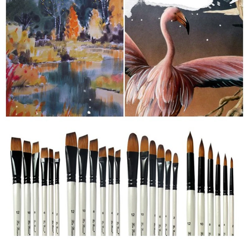 

1 set Wooden Nylon acrylic Artist Paint Brushes Acrylic Watercolor Oil Painting