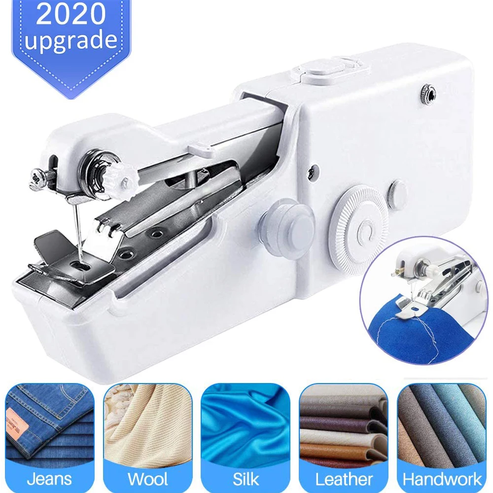 

Portable Mini Hand Sewing Machine Household Handheld Mini Sewing Machine Electric Stitch Needlework Set for DIY Clothes Stitchin